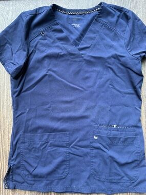 Koi Navy V‑Neck Scrub Top
